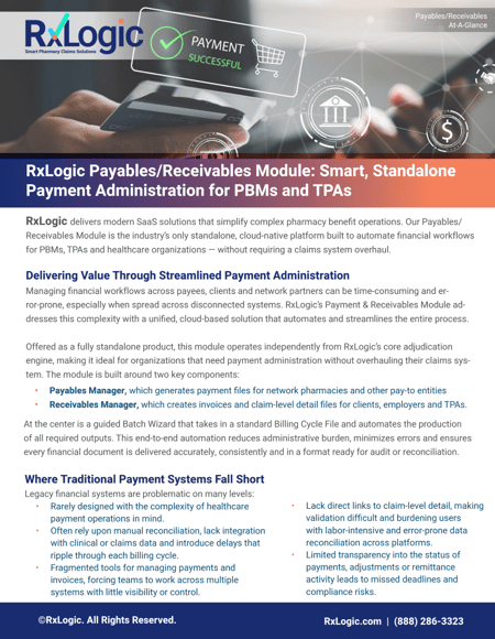 RxLogic Payables/Receivable Module